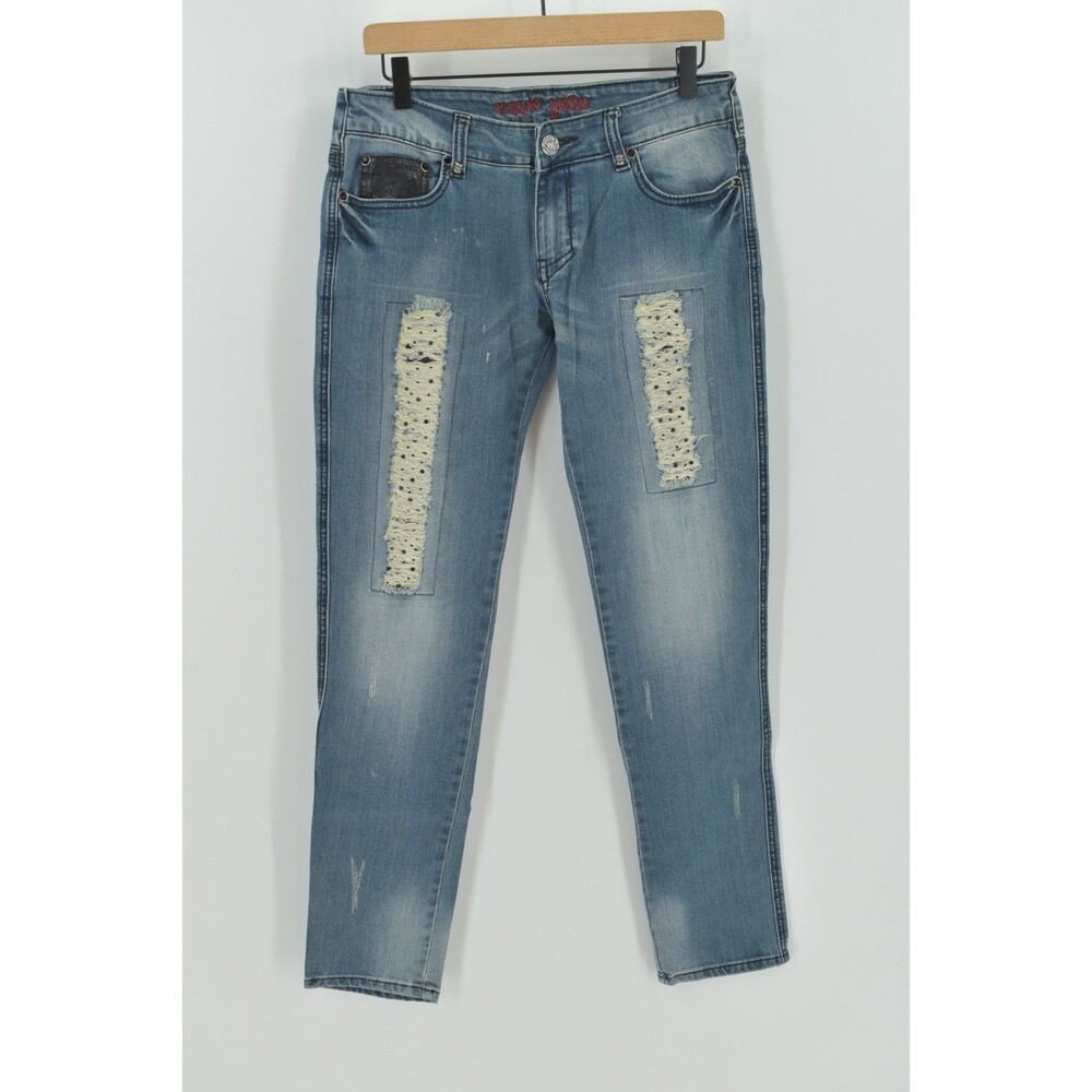 Poison Denim "The Art of Denim" Jeans – NWT – Skull & Distressed Slim 9/10